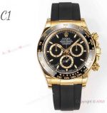 C1 Factory new 4131 Rolex Daytona Gold Oysterflex Rubber Strap Super Replica Watch